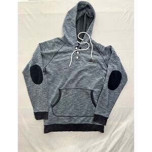 Rocksmith Hoodie Mens Large Gray Henley Pullover Elbow Patch Streetwear